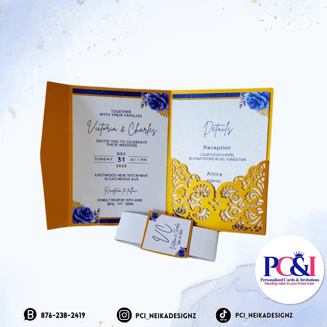 Laser Cut Pocket Fold Invitation