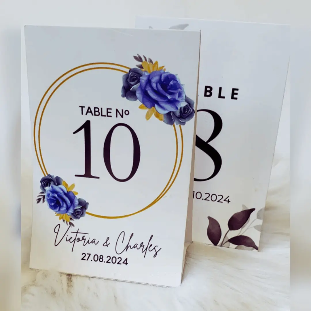 Table Number Card